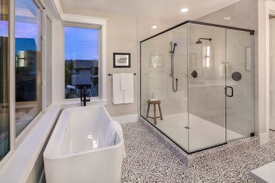 Large soaking tub and walk in shower