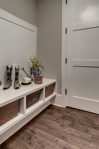 Mudroom with built in bench.