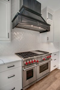 Gas stove, double oven and hooded range