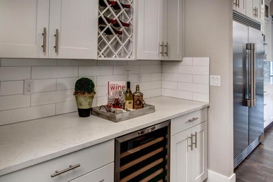 Buttler's pantry with built in wine fridge